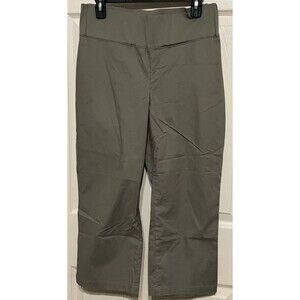 Vintage Y2K Gap Maternity Twill Cropped Pants Sz 10 Green Casual Soft Utility